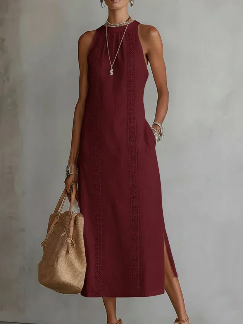 Valeria | Abito Midi con Collo alla Coreana