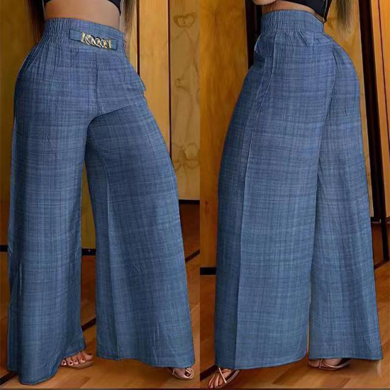 Évelyne™ — Pantalone largo a vita alta modellante
