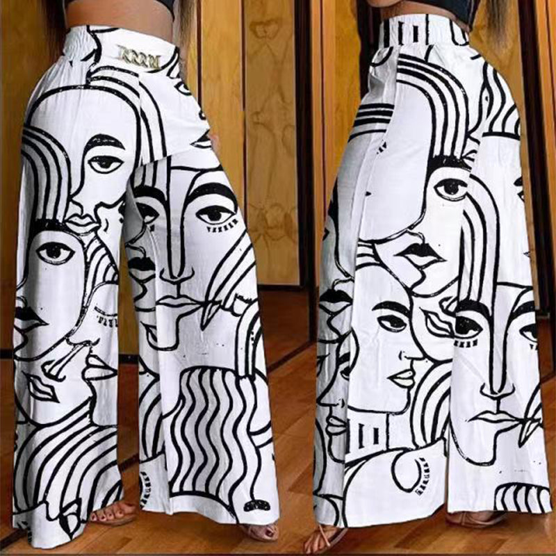 Évelyne™ — Pantalone largo a vita alta modellante